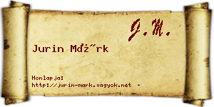 Jurin Márk névjegykártya
